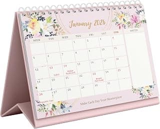 LAURET BLANC Desk Calendar 2026 Planner and Organizer- B5 Size (7.5" X 9.25"), Monthly Grid View, Notes Section, Home and Office Calendar