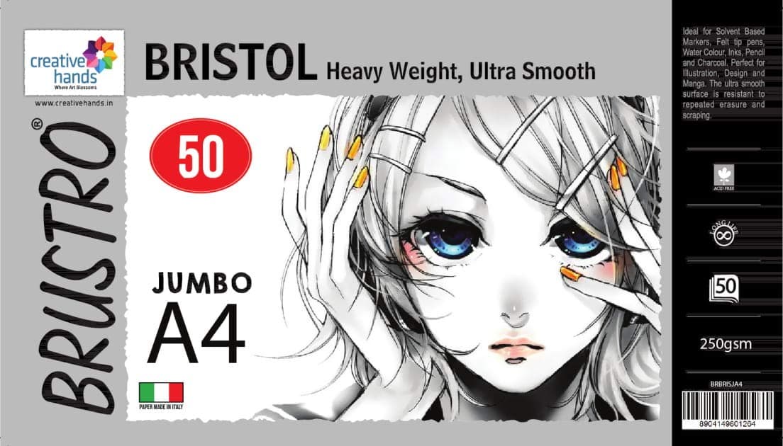 Brustro Bristol 250 GSM Jumbo - A4 (50 Sheets)