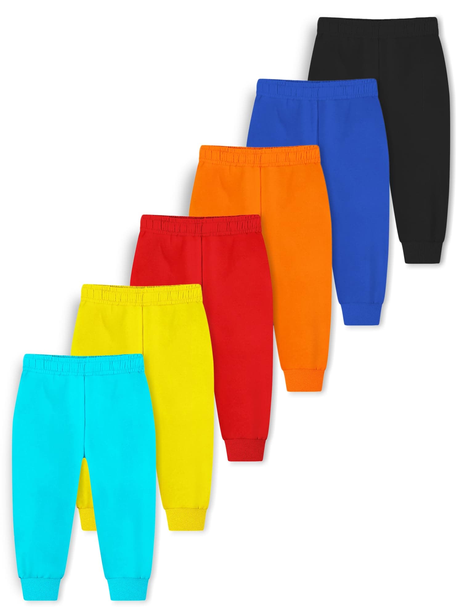 Trampoline Kids Cotton Blend Pyjamas Pack of 6 | Everyday Bottoms with Ribbed Ankles | Soft, Breathable Cotton Blend | Solid Colors