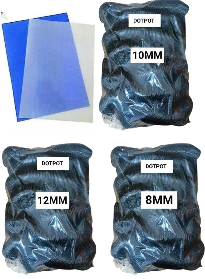 Dotpot Combo Pack for A/4 Spiral Binding Sheet 2 Packet with Spiral Binding Black Ring 3 Packet(Ring Size 8mm, 10mm,12mm)-2Kg