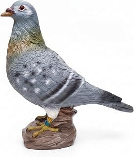 ATORSE® Textured Resin Pigeon Statue Painted Pigeon Statue Molded Base Resin Bird Ornament Decorative, Gray C