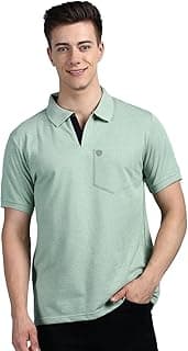 Lux Cozi Men's Half Sleeve Soild Casual Regular Fit T-Shirt with Chest Pocket | Polo Tshirt for Men
