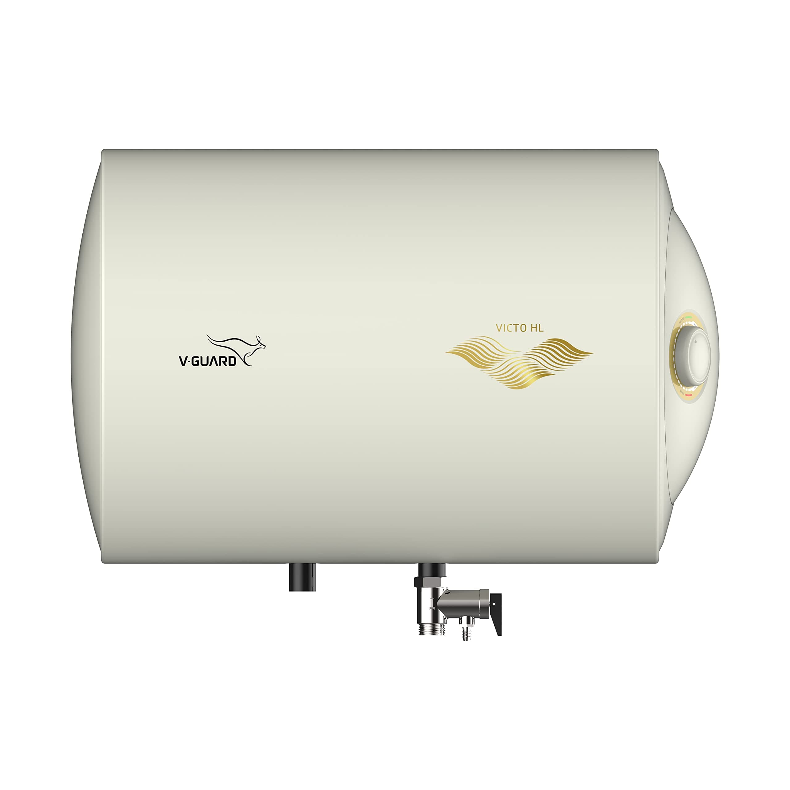V-Guard Victo HL Horizontal Geyser 15 Litre Water Heater | Advanced Multi-layered Safety | Suitable for Hard Water & High-rise Building | Free PAN India Installation & Connection Pipes | White
