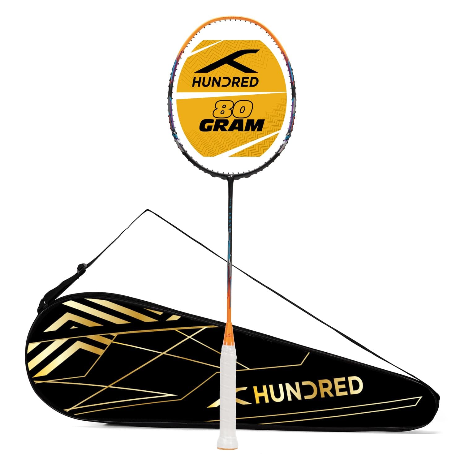 Hundred N-ERGY 80 Carbon Fibre Unstrung Badminton Racket with Full Racket Cover for Intermediate Players