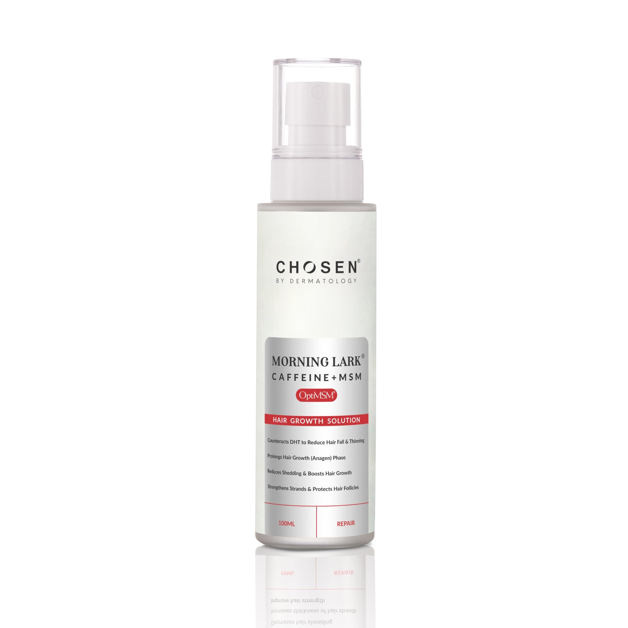 CHOSEN® Morning Lark® Caffeine + OptiMSM® Hair Growth Serum | Boosts Hair Growth, Thickens Strands, Safe & Natural | 100ML