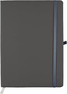 Cubic Premium Hardbound A5 Diary | PU Leather Soft Touch | Grey Color | Elastic Closure | Built-in Bookmark | Pen Holder | Ideal for Work & Study | Elegant & Durable Design, 160 Pages