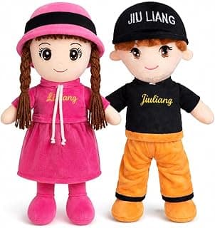 Soft Doll Combo Set Boy & Girl Plush Toy 48 cm Height, Long Hair Embroidery Eyes, Cute Stuffed Toys for Kids, Birthday Gift for Girls & Boys