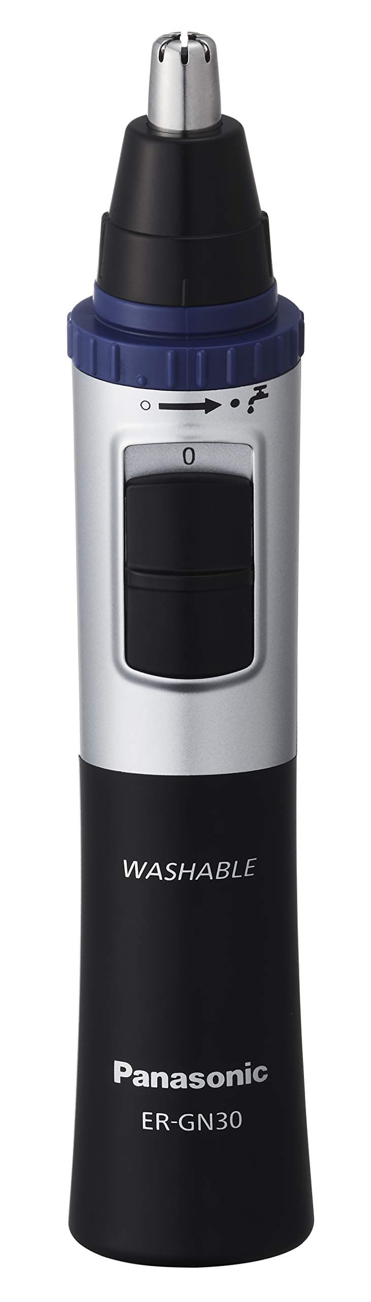 Panasonic Men's Nose & Ear Hair Trimmer with Improved Dual-Edge Blade and Vortex Cleaning System, Blue