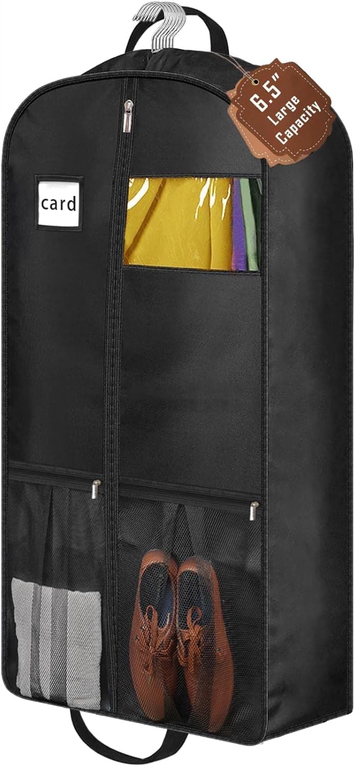 Handcuffs Convertible Garment Storage Bag for Travel, Garment Foldable Bag with Shoulder Strap, Carry On Garment Duffel Bag for Men and Women