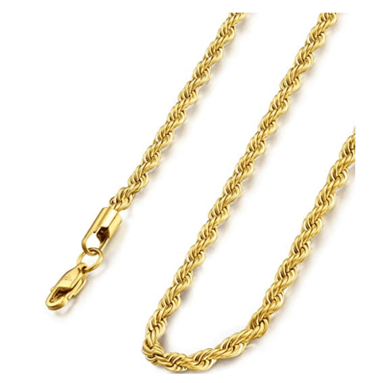 MEENAZ Gold Chain for Men - Stainless Steel & Platinum Locket Pendant, Long Chain, Fashion-355