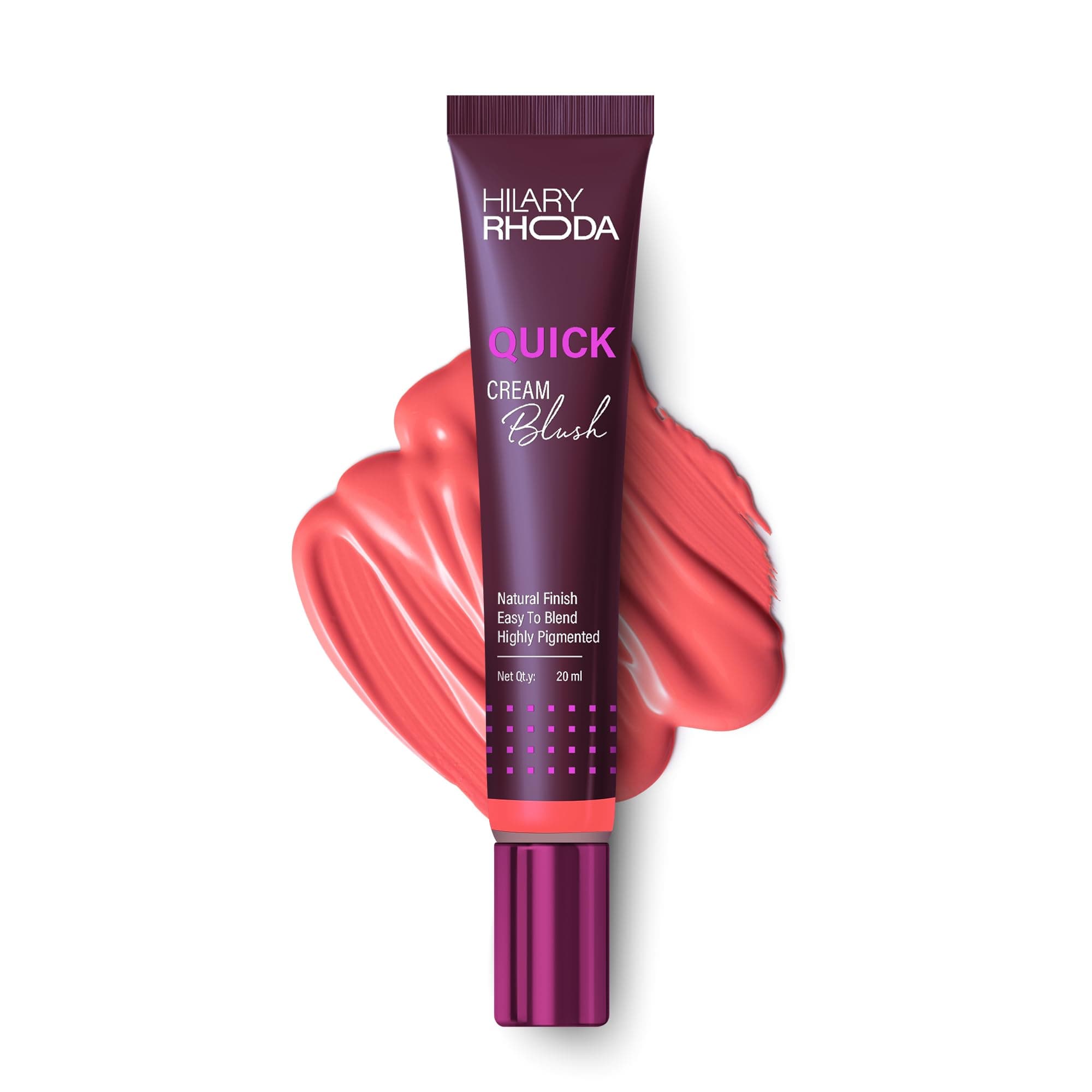 Hilary Rhoda Quick Cream Blush | Red | Long-Lasting & Buildable Liquid Blush | Highly Pigmented | Lightweight & Easy to Blend | For All Skin Types | (Red Alert) - 20ml