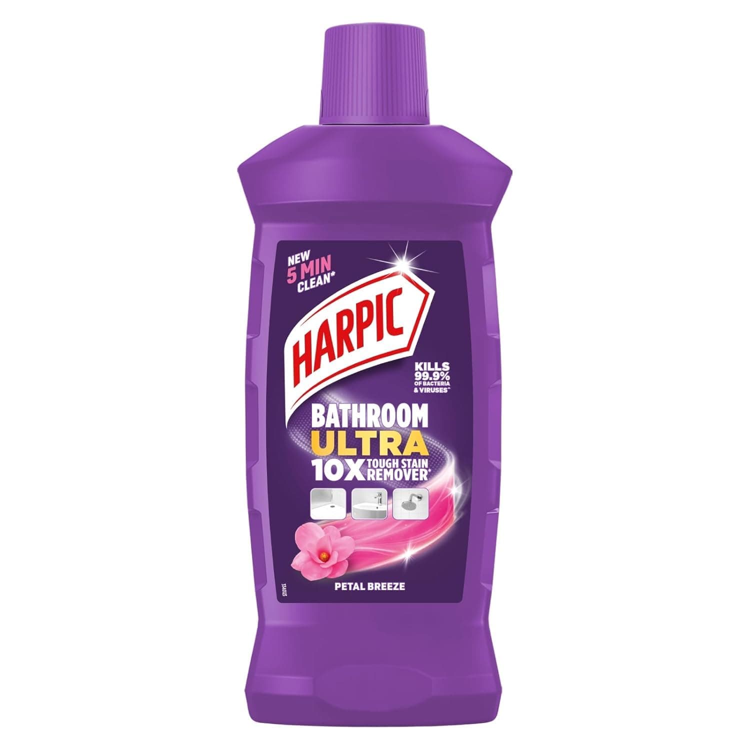 Harpic Bathroom Cleaner Ultra | Petal Breeze | 1L | 10X Tough Stain Remover | Instantly Removes, Hard Water, Rust & Limescale Stains | Multi Surface Cleaner - Floors, Basin, Tiles