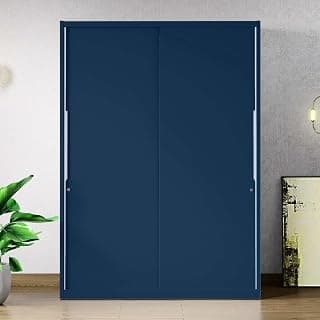 Interio by Godrej Slide N Store Pro Plus 2-Door Wardrobe (Matte Finish, Textured Phiroja Blue) Carbon Steel