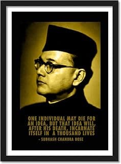 Good Hope Netaji Subhash Chandra Bose Motivational Wall Framed Posters, Acrylic Glass for Room & Office (10 Inch X 13 Inch, Multicolour)