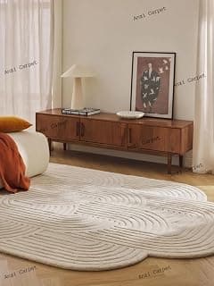 Hand Tufted Carpet NZ Wool with Silk Abstract Design Non Slip Luxury Exclusive Carpet for Living Room Bedroom (Size : 3X5 FT, 90X150 CM) Color Mulit 1
