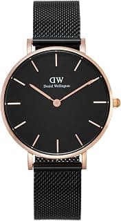 Daniel Wellington Stainless Steel Analog Black Dial Women's Rose Gold Band Watch-Dw00100201K