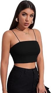 Istyle Can Sleeveless Western Stylish Ribbed Camisole Crop Top for Women