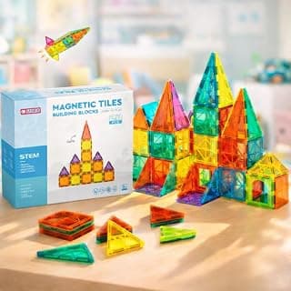 Storio 3D Magnetic Tiles Building Blocks for Kids 3-8 Years - 28 pcs | STEM Learning Educational Toy | Creative Construction Toys | Preschool Brain Development Toy | Birthday Gift for Boys & Girls