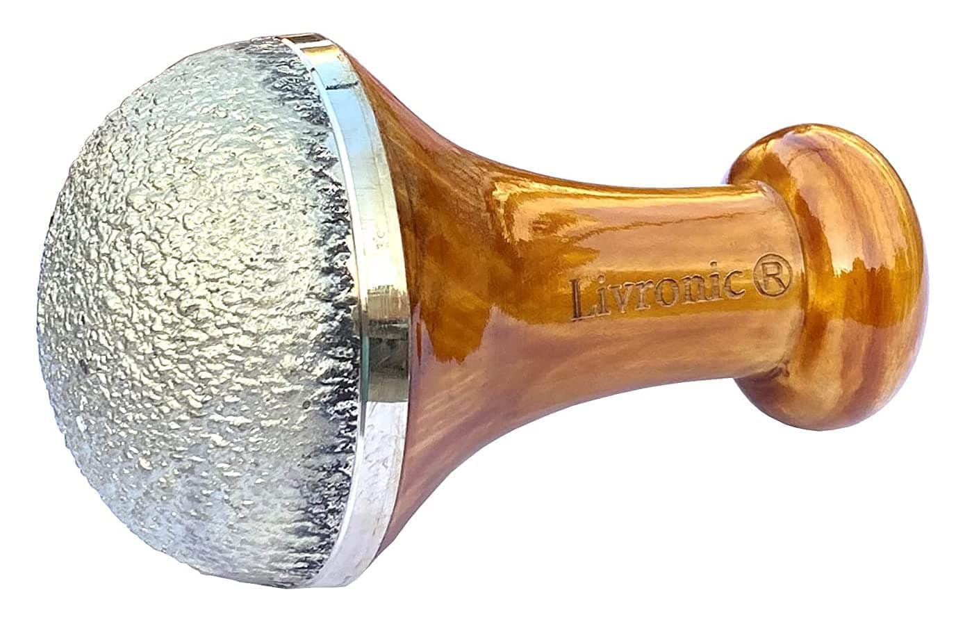 Livronic Bronze Kansa Natural Vatki Cup with wooden handle Ayurvedic Detox Foot Massager Relaxation and Deep Cleaning Ancient Indian Technique Ayurvedic Kansa Vatki Foot Massage (BROWN)