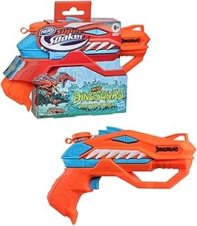 Nerf Super Soaker DinoSquad Raptor-Surge Water Blaster, Trigger-Fire Soakage Pichkari for Outdoor Water Games, Branded Toy Pichkari for Holi Festival, Kids Ages 6+