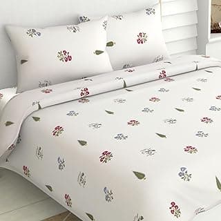 haus & kinder Bedsheets, 100% Cotton Double Bed Sheet, 186 TC Pure Cotton Bed Sheet for Queen Size Bed, with 2 Pillow Covers, (100 x 90 Inches) Garden of Joy