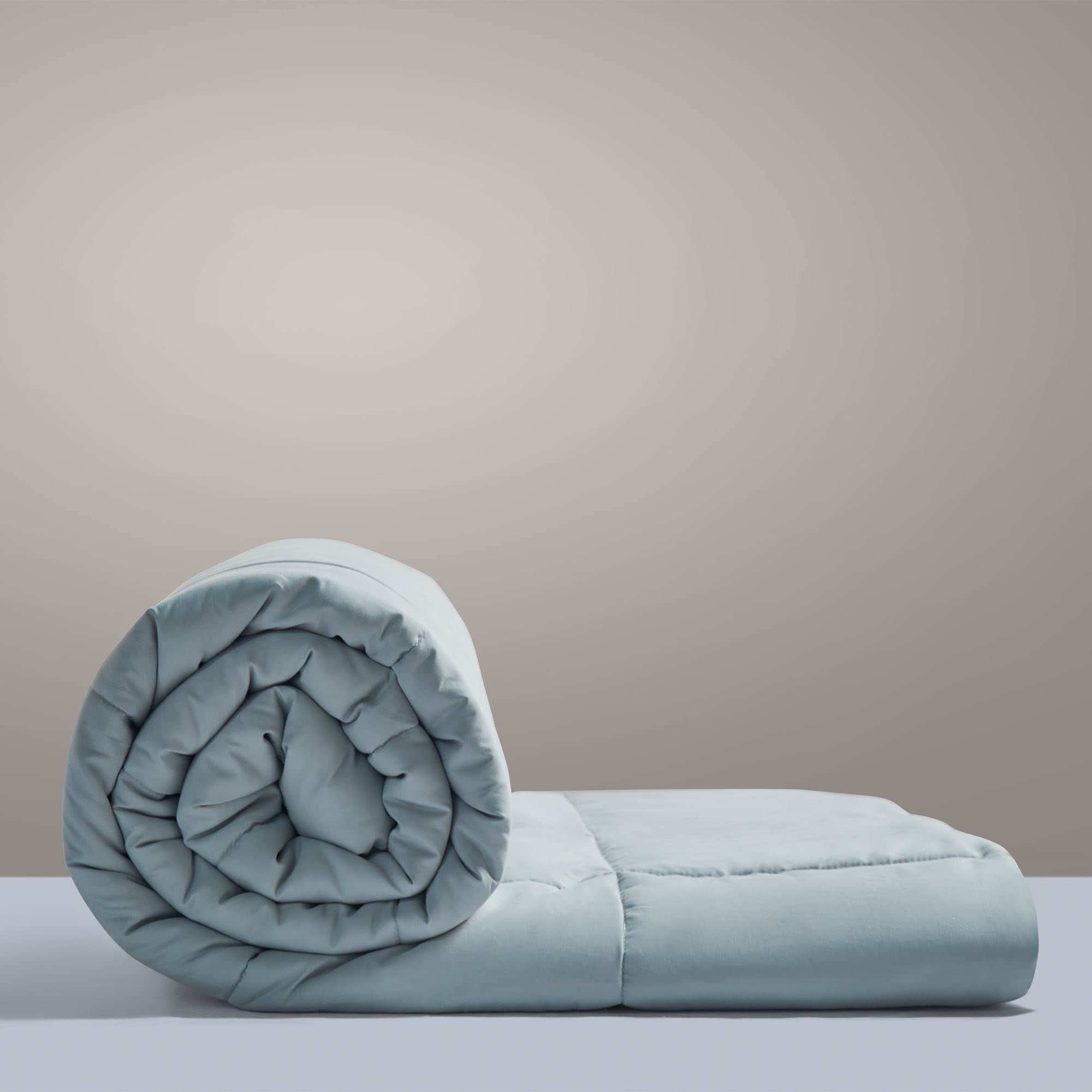 SleepyCat Luxurious All Season Reversible Comforter-Hotel Like Feel with Down Alternative Lightweight Microfiber Fill,Double Size 90X100 Inches(200 GSM,Rhino Grey and Coconut White)