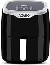 AGARO Galaxy Digital Air Fryer For Home, 4.5L, Electric Air Fryer, Convection Oven, 1400W, 7 Preset Programs & Reheat, 360 Degrees Air Circulation, Digital Touch Display, Bake, Roast, Toast, Black