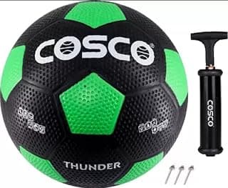 Cosco Thunder 5 New Football Green with Pump and 2 Niddle Football - Size 5 (Pack of 1)