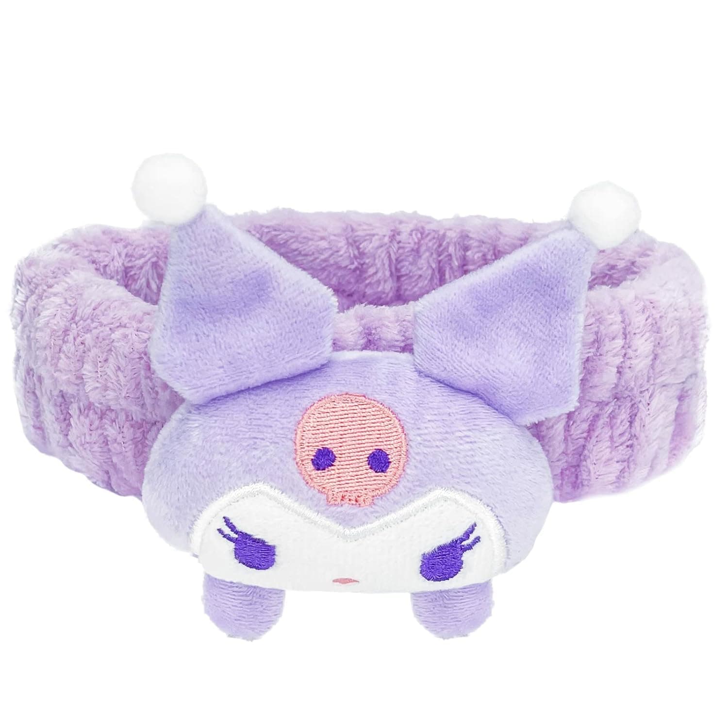 Diversa Kawaii Spa Headband, Hairband for Face Washing, Makeup & Skincare, Cute Spa Headband for Women & Girls, Soft Microfiber Hairbands, Purple, Pack of 1