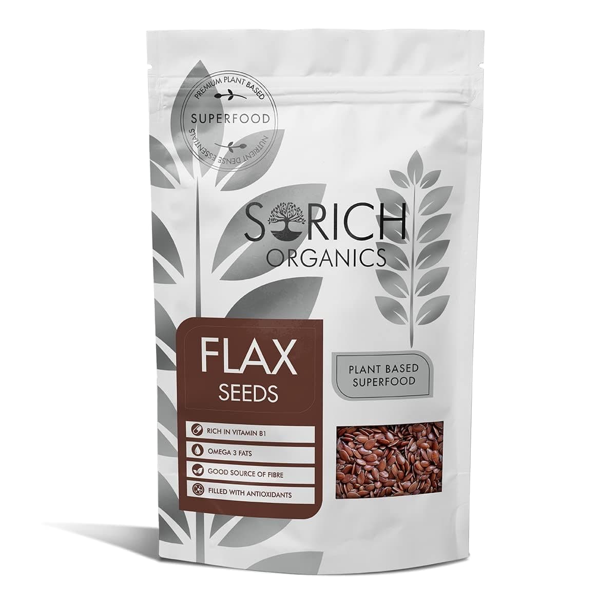Sorich Organics Flax Seeds 200g - Alsi Seeds | Flax Seeds/Alsi Seeds for Hair Growth | Source of Iron & Dietary Fibre | Rich in Protein