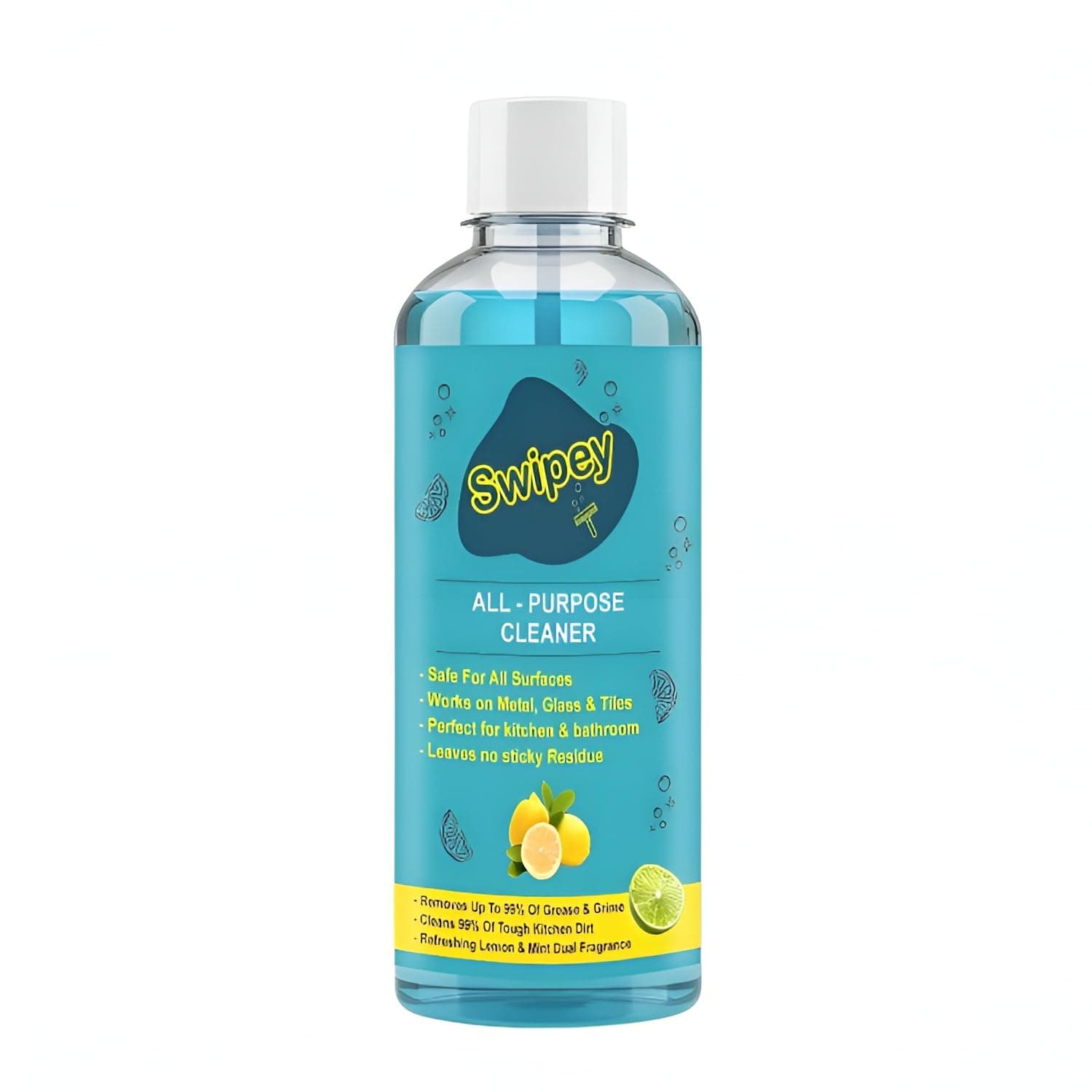 Swipey All-Purpose Cleaner, Lemon Scented, Multi-Surface Cleaning Solution, Blue Liquid, 200ml, Pack of 1