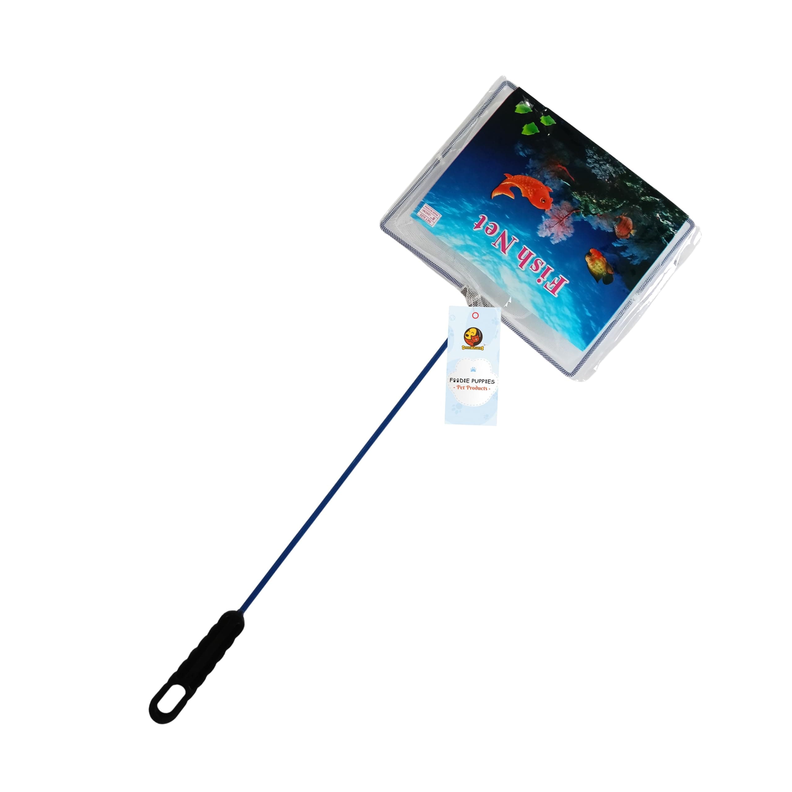 Foodie Puppies Fish Net Cleaner for Aquarium/Fish Tank - 6inch | Nylon Net Safe for All Aquarium Fish, White Net with Blue Handle Quick Catch Mesh (Aquarium Fish Net 6inch)