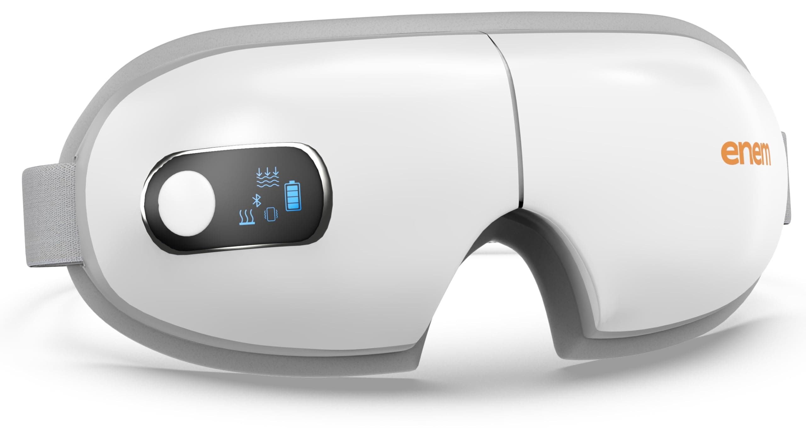 Enem Eye Massager | with Lukewarm Heat | Eye Massager for Stress Relief | Reduce Eye Strain | Relief from Stress | Air Compression Massage | 5 Modes | Bluetooth | Improves Sleep (Electric Eye Massaager)