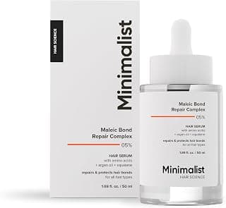 Minimalist Serum for Repairing Damaged Hair | Maleic Bond Repair Complex 05% Hair Serum with Amino Acids, Argan Oil & Squalane | For Women & Men | For All Hair Types | 50 ml