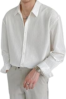 GRECIILOOKS Men's Formal Button Down Shirt – Slim Fit Polycotton Shirt's for Men | Textured Full Sleeve| Business & Meeting Ready (Available in Plus Size)
