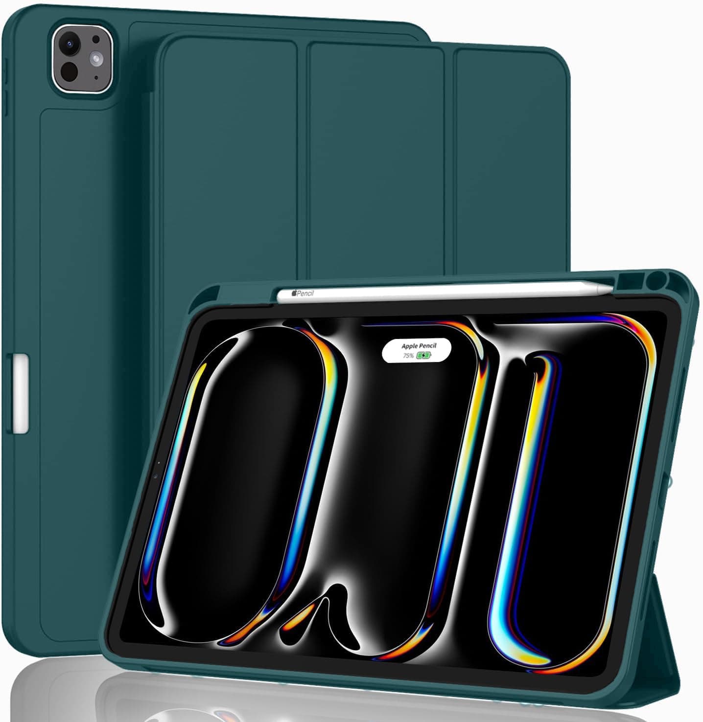 ProElite Case Cover for Apple iPad Pro 11 inch 2024/2025 M4/M5 5th/6th Gen Cover, Pencil Case for iPad Pro 11 M4/M5 with Pencil Holder, Auto Sleep Wake [Soft Flexible Case] Recoil Series - Dark Green