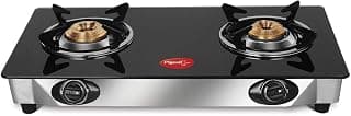 Pigeon by Stovekraft Stainless Steel Ayush Glasstop 2 Burner Gas Stove (Black) Open