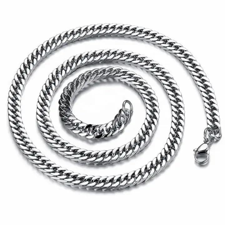 MEENAZ silver chain for men combo necklace for men platinum chains for men neck chain for men chain for boys mens chain Stainless steel stylish long chains Locket Pendant golden chain fashion 443