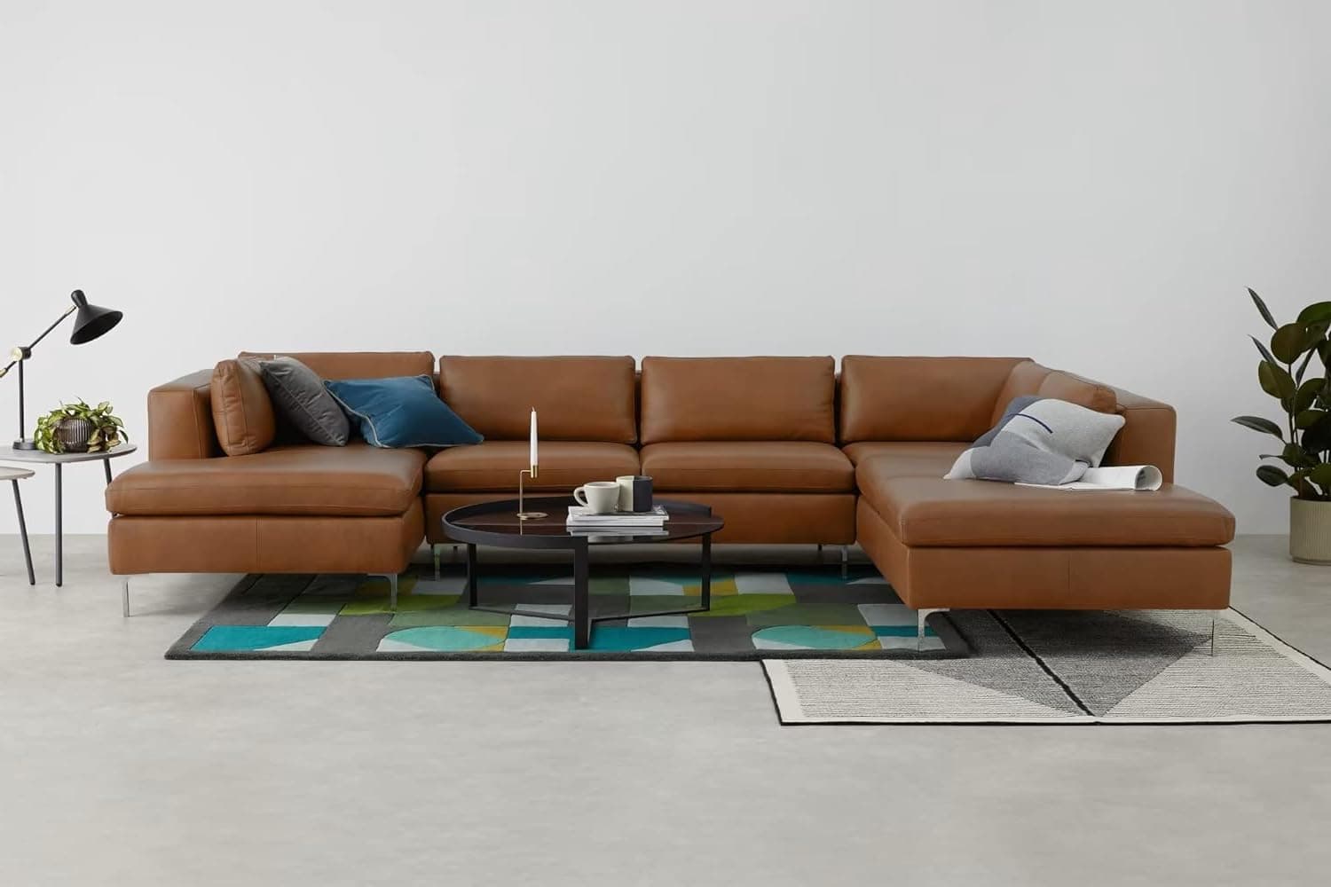Torque - Richard 8 Seater Leatherette Corner Sofa for Living Room, Bedroom - Light Brown- LHS