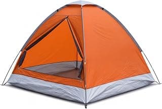 2 Person Camping Tent Dome Tent Water Resistant UV Protection Wind Ready Portable for Camping Hiking Trekking Festivals ET1102 Orange