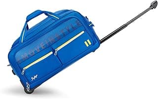 Skybags Muse 65 Liters Polyester 68 cm Large Size | Stylish Duffel Trolley Bag with Two Wheels, Two Stage Push Button | Premium Zipper, Travel Bag | 3-Year International Warranty - Unisex (Blue)