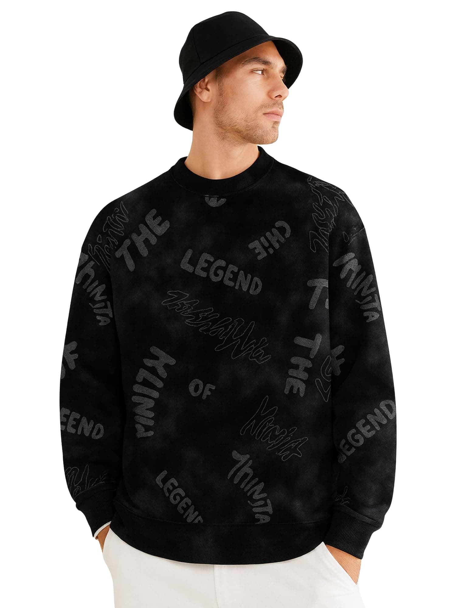 Jump Cuts || Mens || AOP Printed || Round Neck || Full Sleeve || Cotton Fleece Jacket