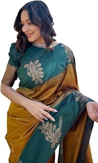 PHEASANT Women's Woven Banarasi Soft Silk Blend, Art Silk Saree