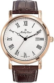 Mathey-Tissot Mathey-Tissot Leather Swiss Made Analog White Dial Men Watch - Hb611251Pbr, Brown Band