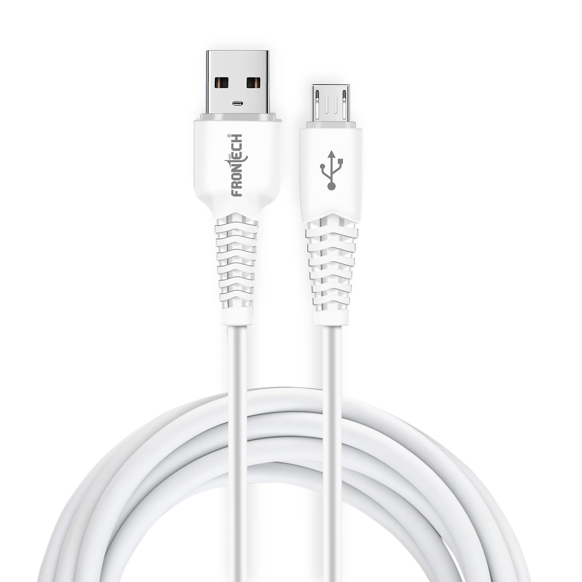 FRONTECH 17W / 3.4A Super Fast Charging 1M PVC USB to V8 Data Cable for Smartphones, Tablets, Laptops & other Micro USB V8 Devices, Charging and Data Sync (1039 - White)