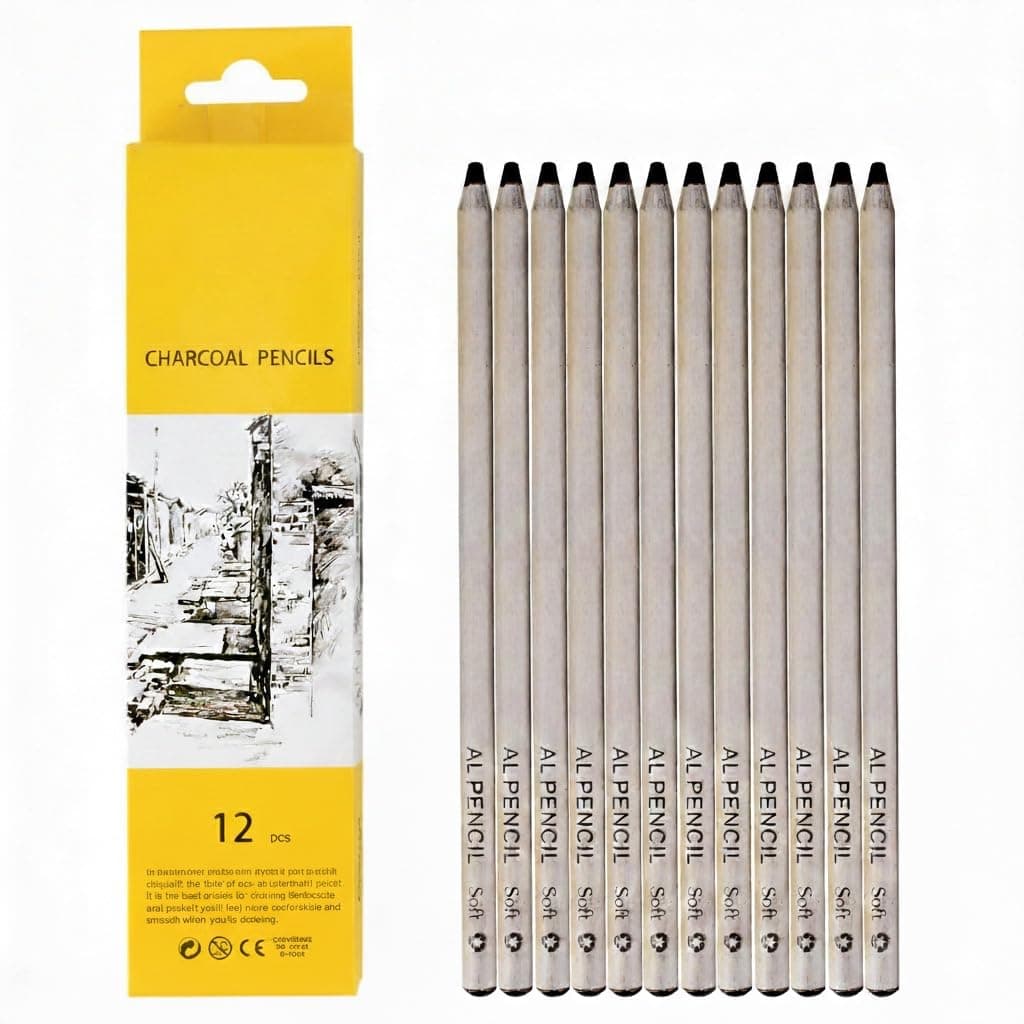 like it Professional Soft Medium Pastel Pencil, Wood Black Tints, 12Pcs | Pastel Charcoal Pencils, For Drawing, School Art Supplies