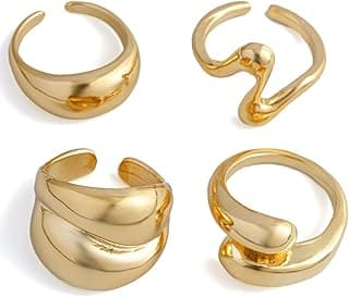 Shining Diva Fashion Set of 4 Latest Stylish Rings for Women and Girls