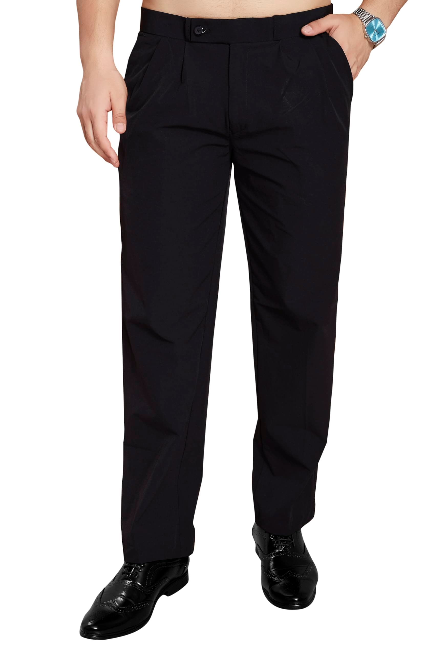DIVISIVE Men's Loose Fit Poly Lycra Stretchy Comfort Trouser