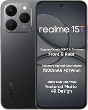 realme 15T 5G Smartphone 8+256GB 6.67inch Screen, 120Hz Display,7000mAh Battery,60W Fast Charge,Front & Rear Dual 50MP Cameras, Dimensity 6400 Max 5G Chipset,IP69, Suit Titanium