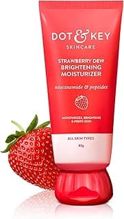 DOT & KEY Strawberry Brightening Moisturizer | Niacinamide, Peptides & Hyaluronic Acid, Non-sticky, Brightens Skin, Intense Moisturization | Non-Comedogenic & Fragrance Free, Lightweight | 80g